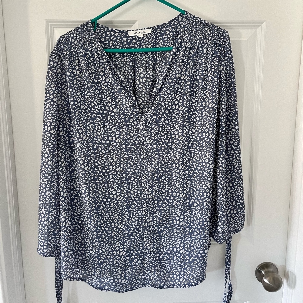 Monday Fun Amiyah Tie-Sleeve Blouse